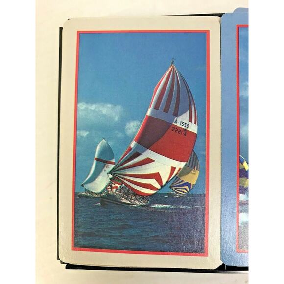 Hoyle Playing Cards Sail Boats Beach Coastal 2 Decks Plastic Coated Sailing Gift - Picture 4 of 6